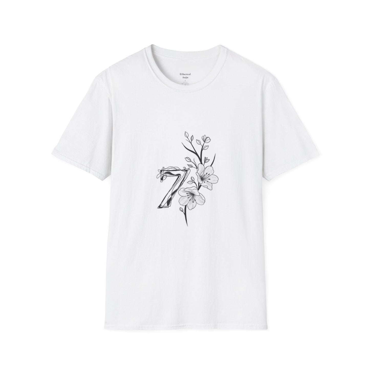 Floral Number 7 T-Shirt — Botanical Monogram Tee