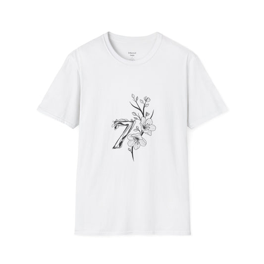 Floral Number 7 T-Shirt — Botanical Monogram Tee